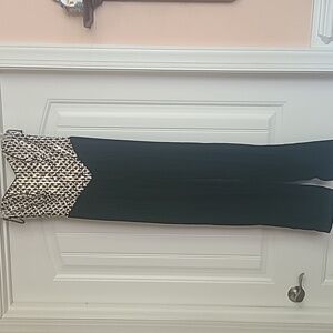 Strapless sequined top and black velvet one piece outfit. Size 3 by Gunne Sax